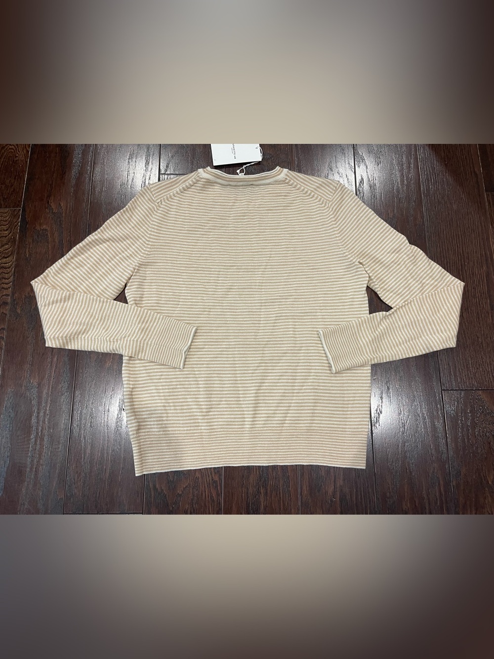 Lafayette 148 Women Dune Multi Striped Cashmere Pullover Sweater Size Small NEW - Picture 2 of 11